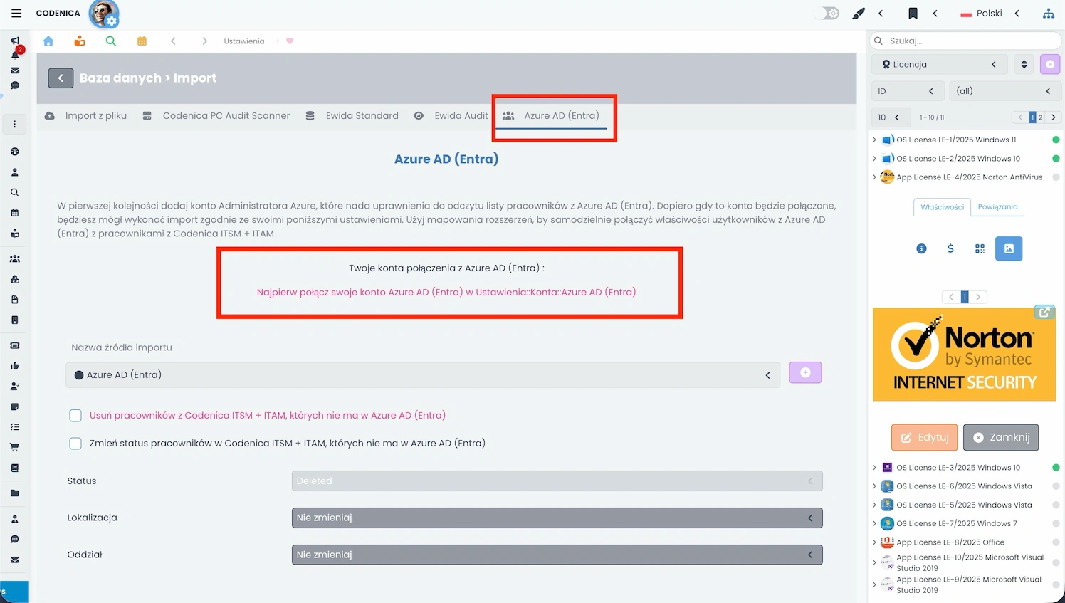 Konfiguracja połączenia OAuth2 z Azure Entra ID oraz nadawanie uprawnień do odczytu użytkowników