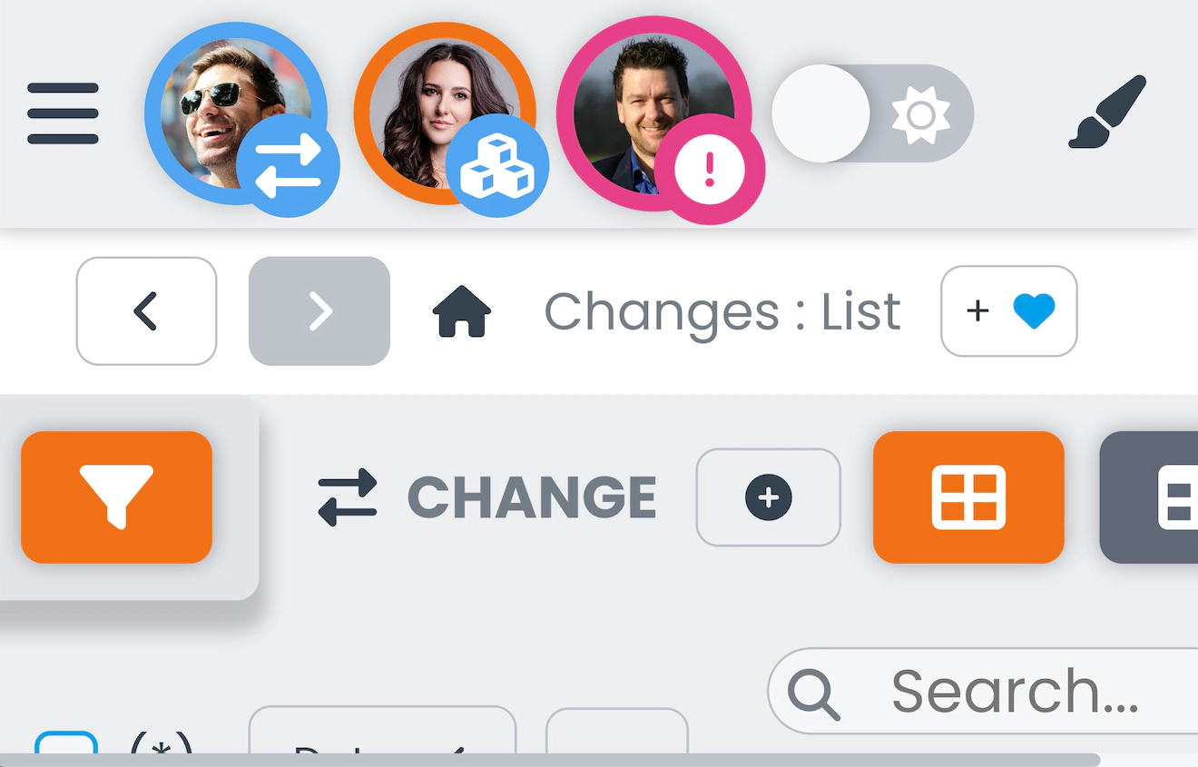 Zrzut ekranu z kolorowymi ramkami awatarów.