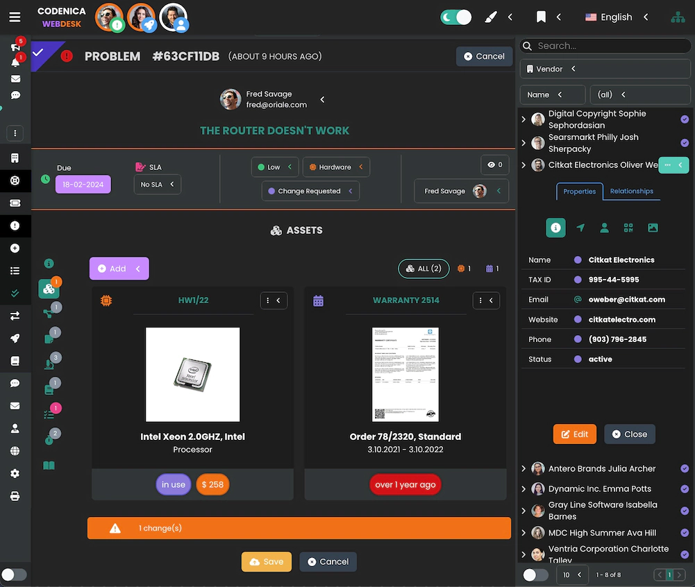 Zrzut ekranu pokazuje łączenie dokumentów i zasobów.