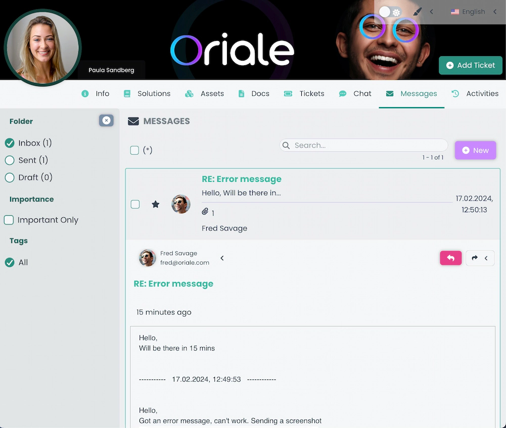 Zrzut ekranu pokazujący Portal klienta.