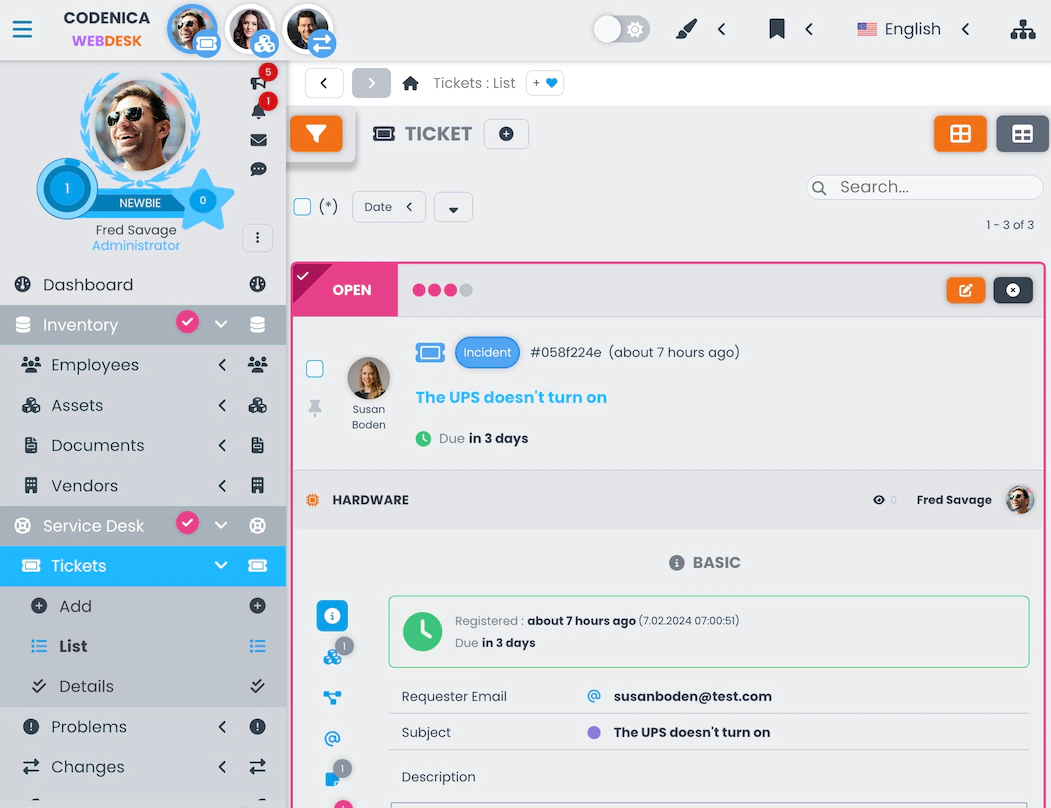 Zrzut ekranu przedstawiający pasek boczny aplikacji.