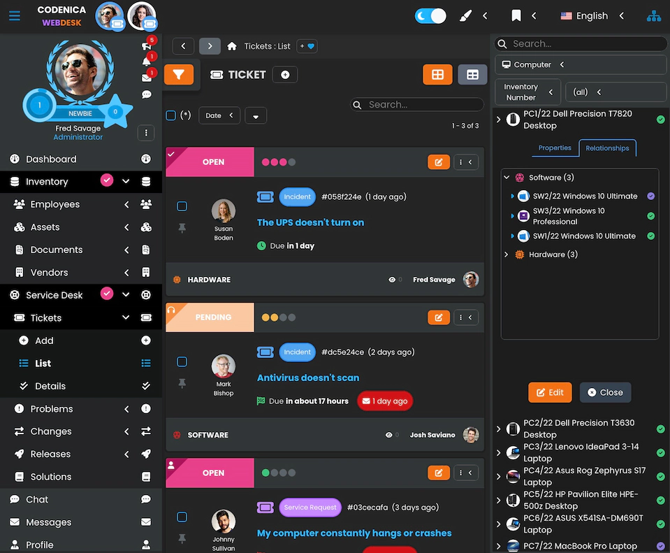 Zrzut ekranu z oprogramowania Codenica.